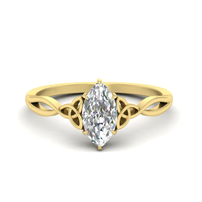 Marquise Cut Diamond Entwined Celtic Knot Ring