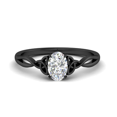Celtic Knot Oval Shape Diamond Engagement Ring