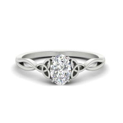 Celtic Knot Oval Shape Diamond Engagement Ring