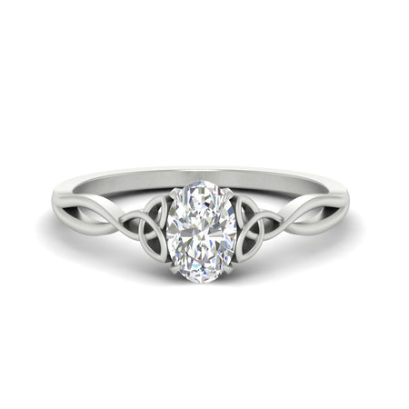 Celtic Knot Oval Shape Twisted Diamond Solitaire Ring