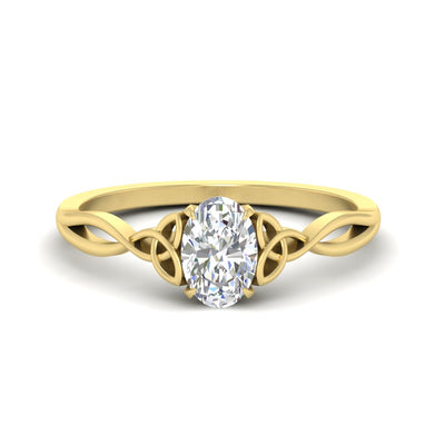 Celtic Knot Oval Shape Diamond Engagement Ring