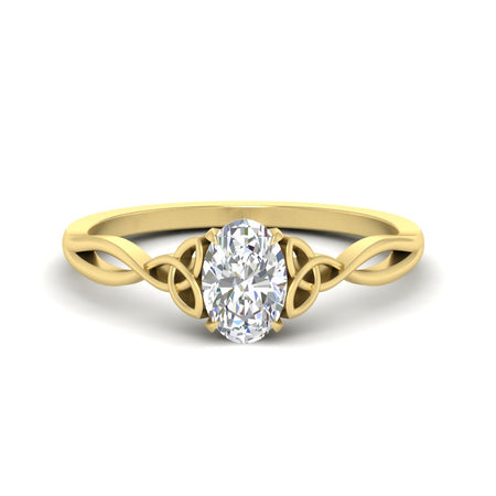 Celtic Knot Oval Shape Twisted Diamond Solitaire Ring