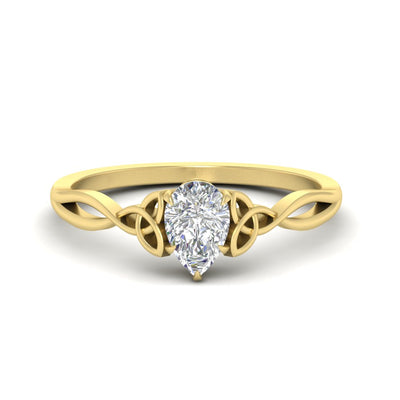 Pear Shaped Irish Split Solitaire Ring