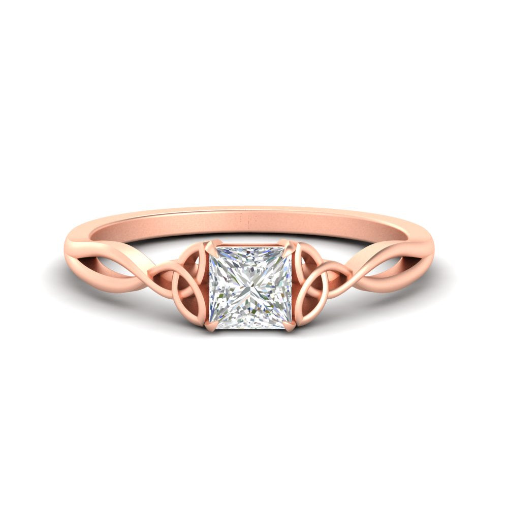 Princess Cut Irish Split Solitaire Ring
