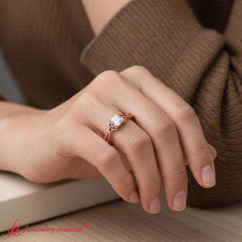 Princess Cut Irish Split Solitaire Ring