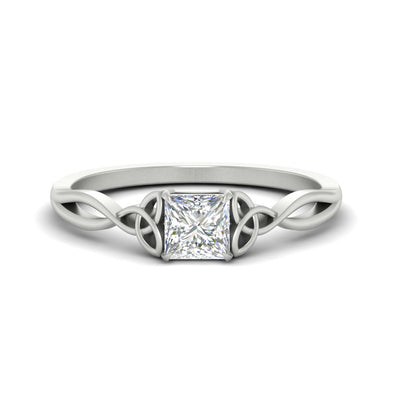 Princess Cut Diamond Celtic Knot Engagement Ring