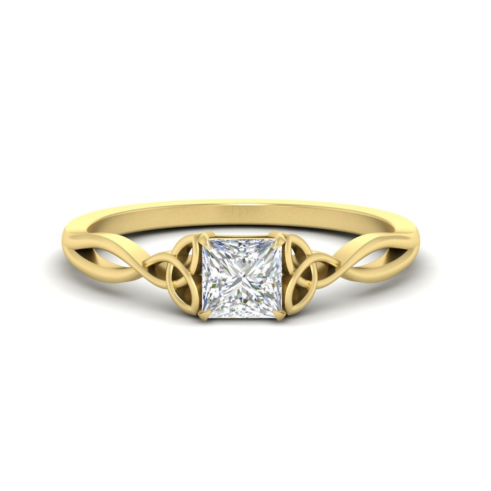 Princess Cut Irish Split Solitaire Ring