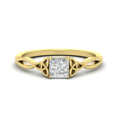 Princess Cut Diamond Celtic Knot Engagement Ring