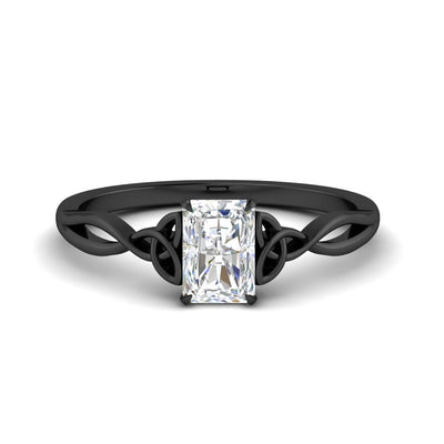 Radiant Cut Irish Split Solitaire Ring