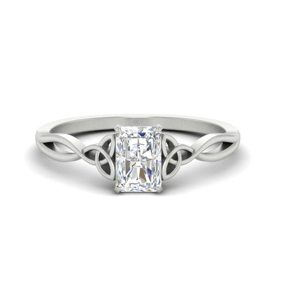 Radiant Cut Irish Split Solitaire Ring