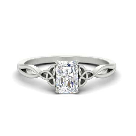 Radiant Cut Diamond Irish Split Solitaire Engagement Ring