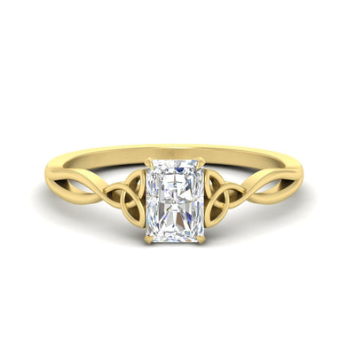 Radiant Cut Irish Split Solitaire Ring
