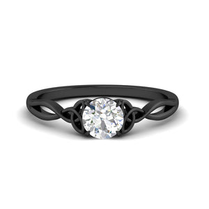 Twisted Celtic Knot Round Cut Diamond Engagement Ring