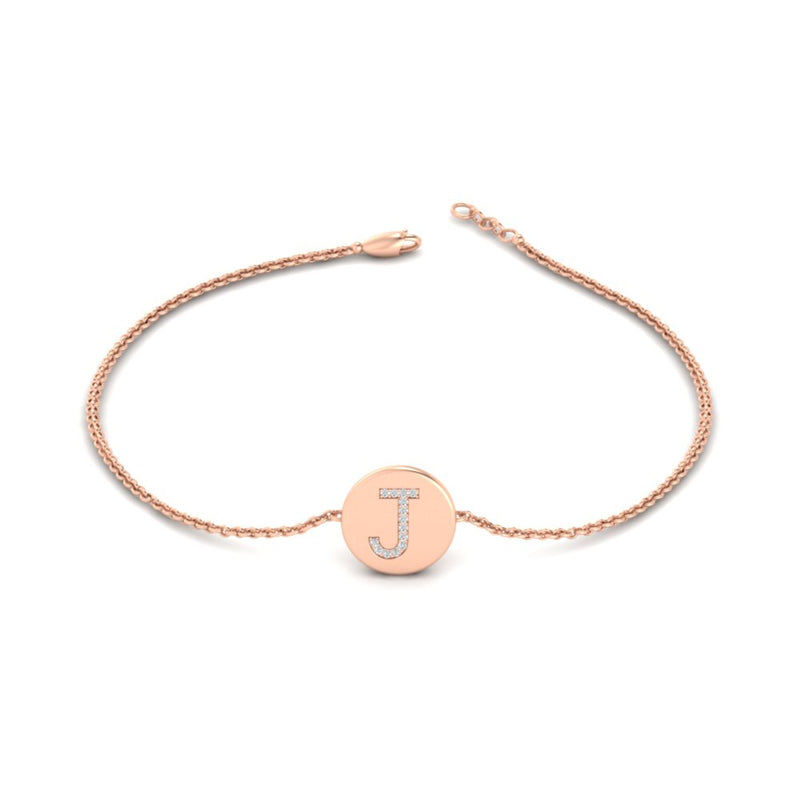 Alphabet disc diamond bracelet