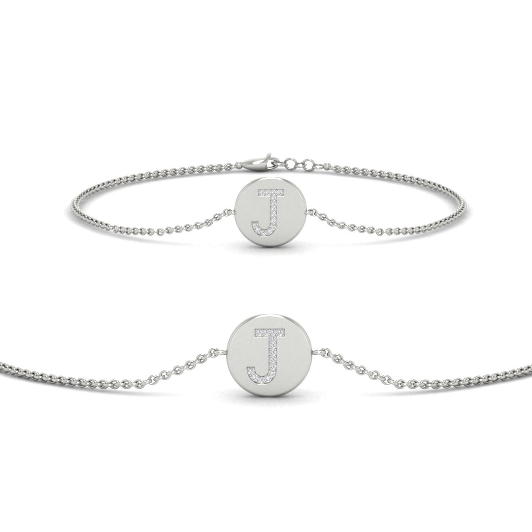 Alphabet disc diamond bracelet