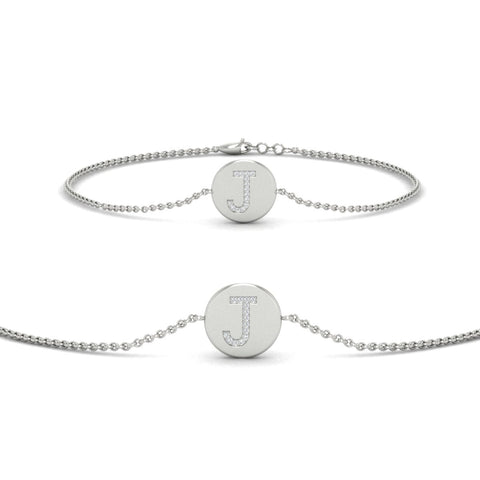 Alphabet disc diamond bracelet