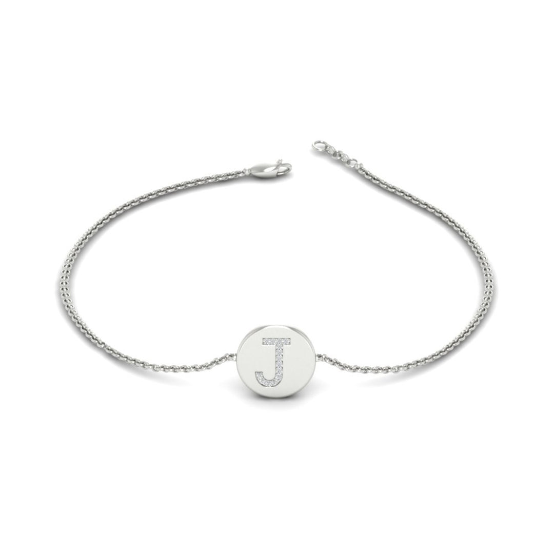 Alphabet disc diamond bracelet