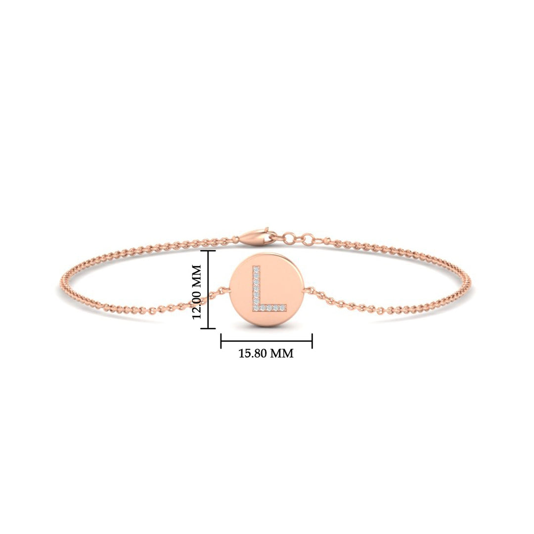 Alphabet disc diamond bracelet