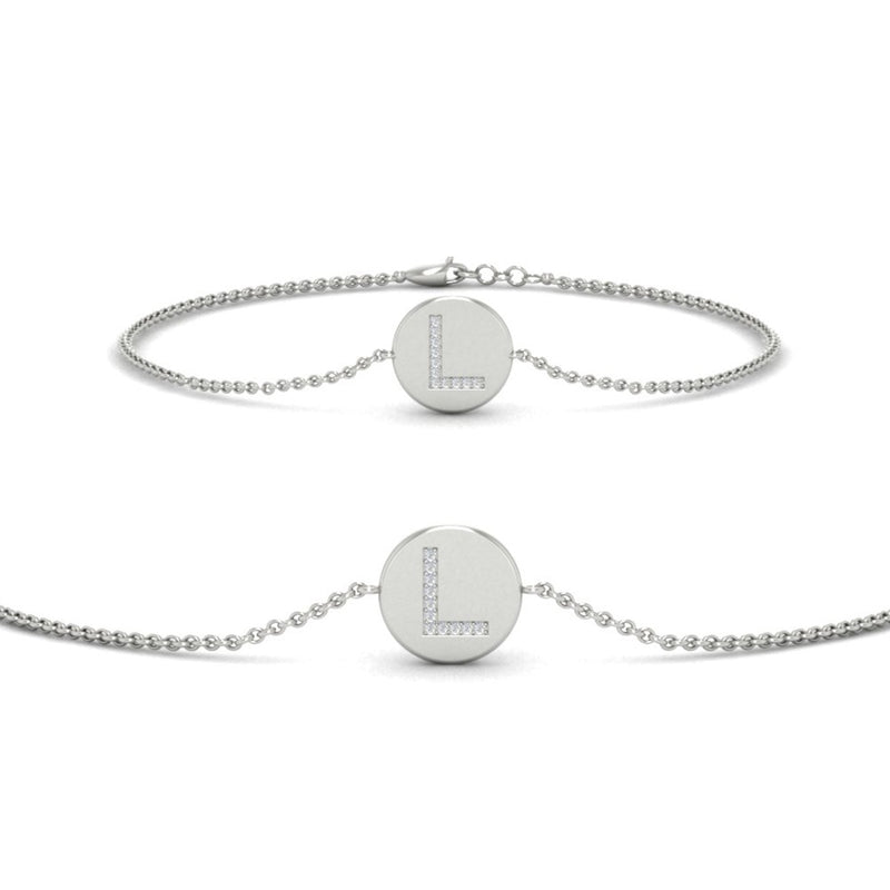 Alphabet disc diamond bracelet