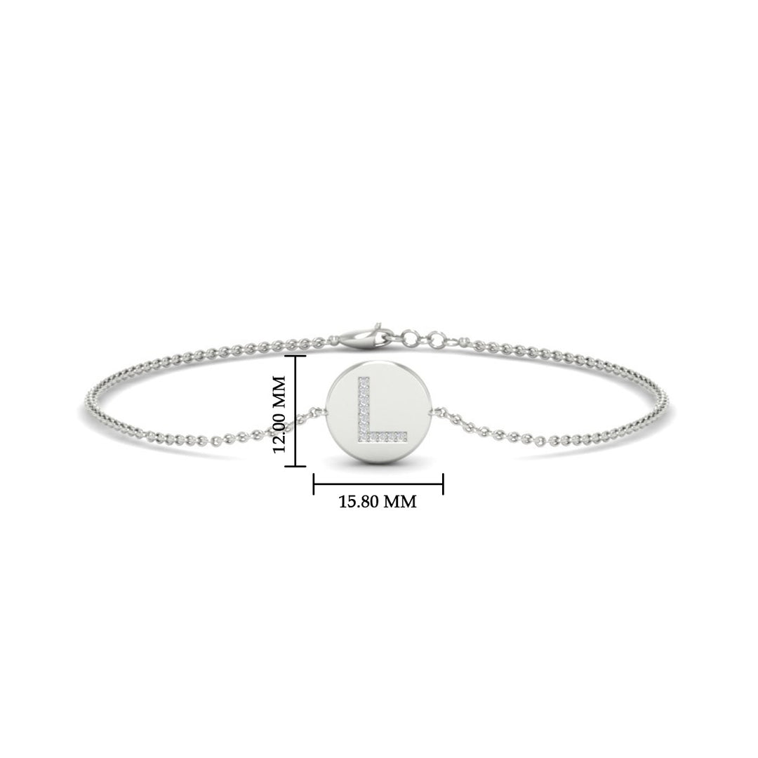 Alphabet disc diamond bracelet