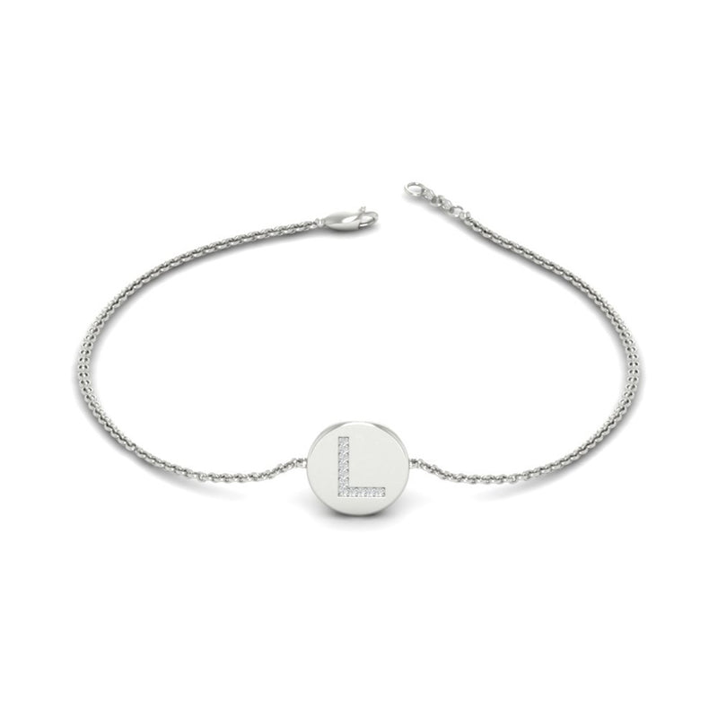 Alphabet disc diamond bracelet