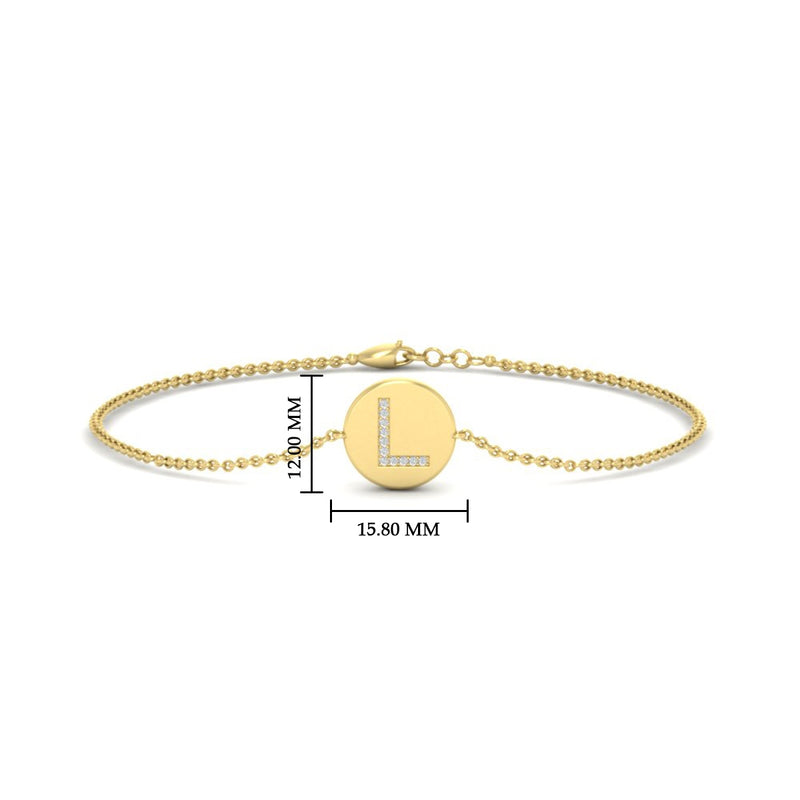 Alphabet disc diamond bracelet