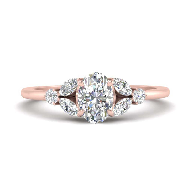 lab-created-oval-vintage-marquise-&-round-engagement-ring-in-rose-gold-FDENR635OVR-NL-RG