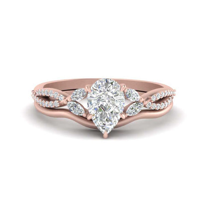 lab-created-pear-diamond-twisted-vine-pavé-bridal-set-in-rose-gold-FDENR3211PE