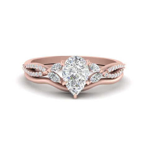 lab-created-pear-diamond-twisted-vine-pavé-bridal-set-in-rose-gold-FDENR3211PE