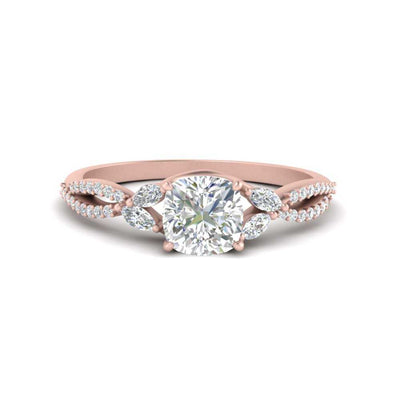 Lab Created Cushion Cut Vine Engagement Ring