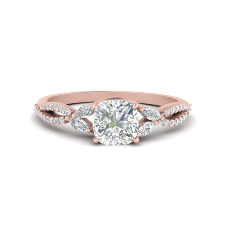 Lab Created Cushion Cut Vine Engagement Ring