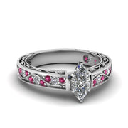 lab-grown-marquise-cut-antique-filigree-engagement-ring-with-pink-sapphire-in-14K-white-gold-FDENS3543MQRGSADRPI-NL-WG