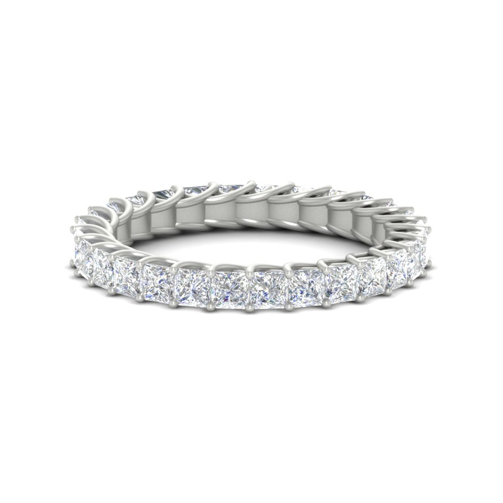 Ladies 2 Carat Princess Cut Eternity Band