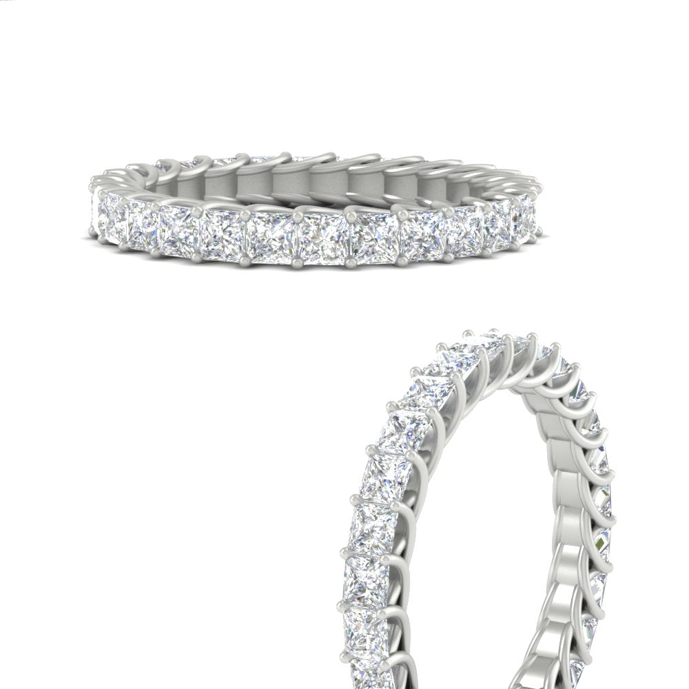 Ladies 2 Carat Princess Cut Eternity Band