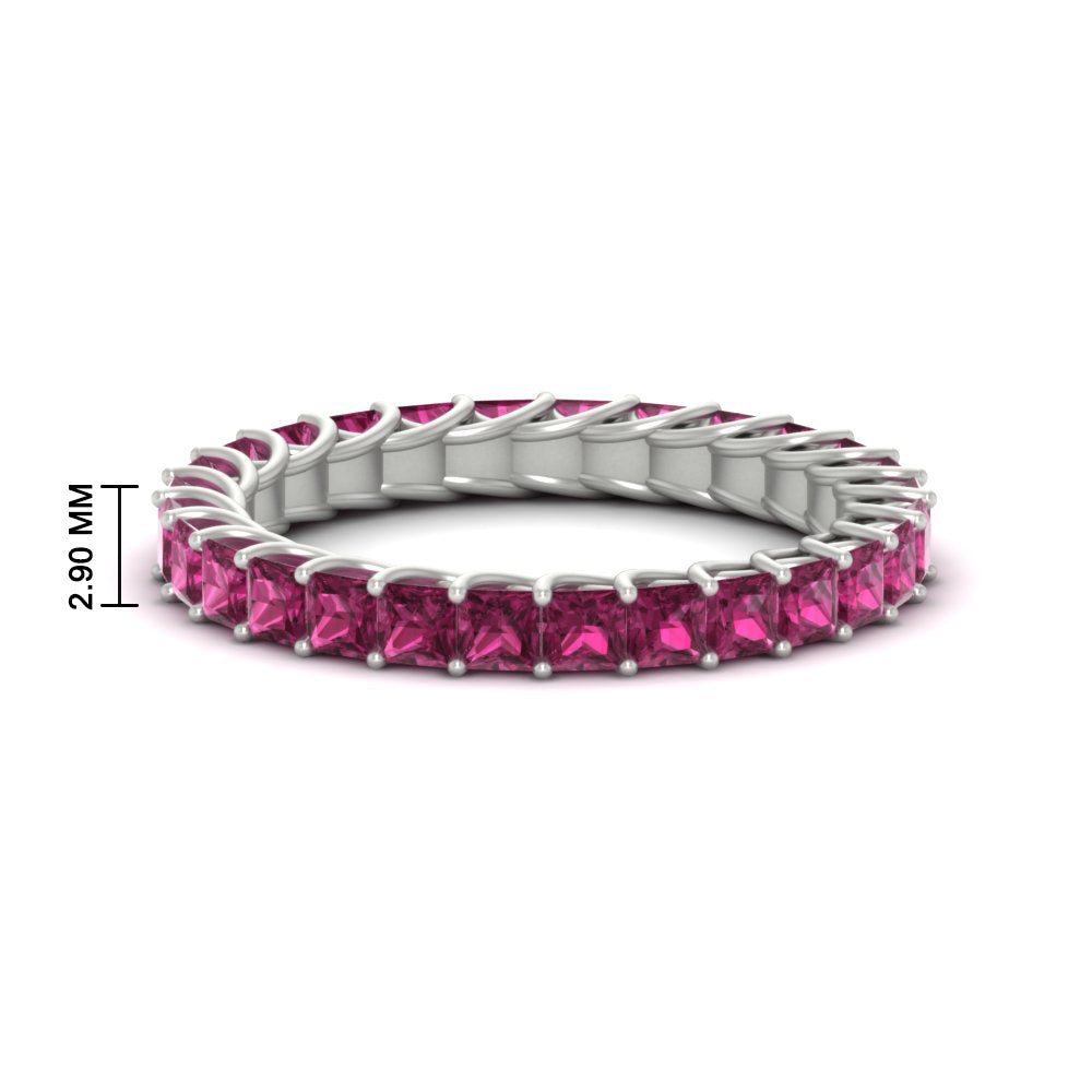 Ladies 2 Carat Princess Cut Eternity Band