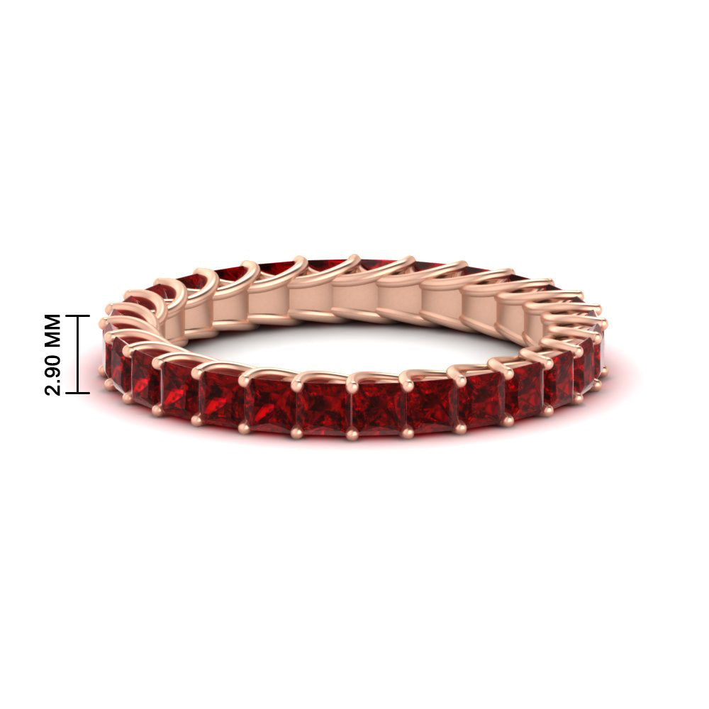 Ladies 2 Carat Princess Cut Eternity Band