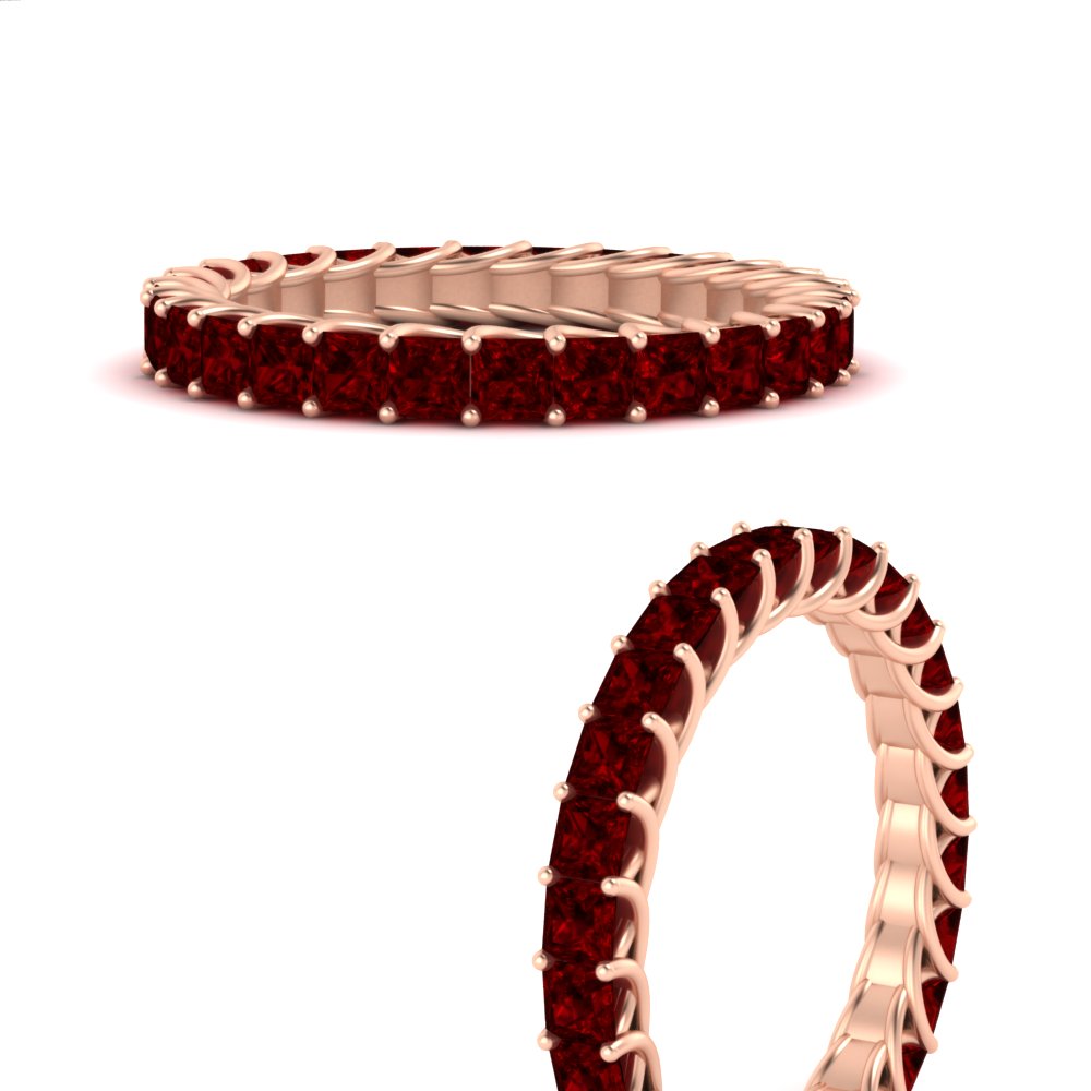 Ladies 2 Carat Princess Cut Eternity Band