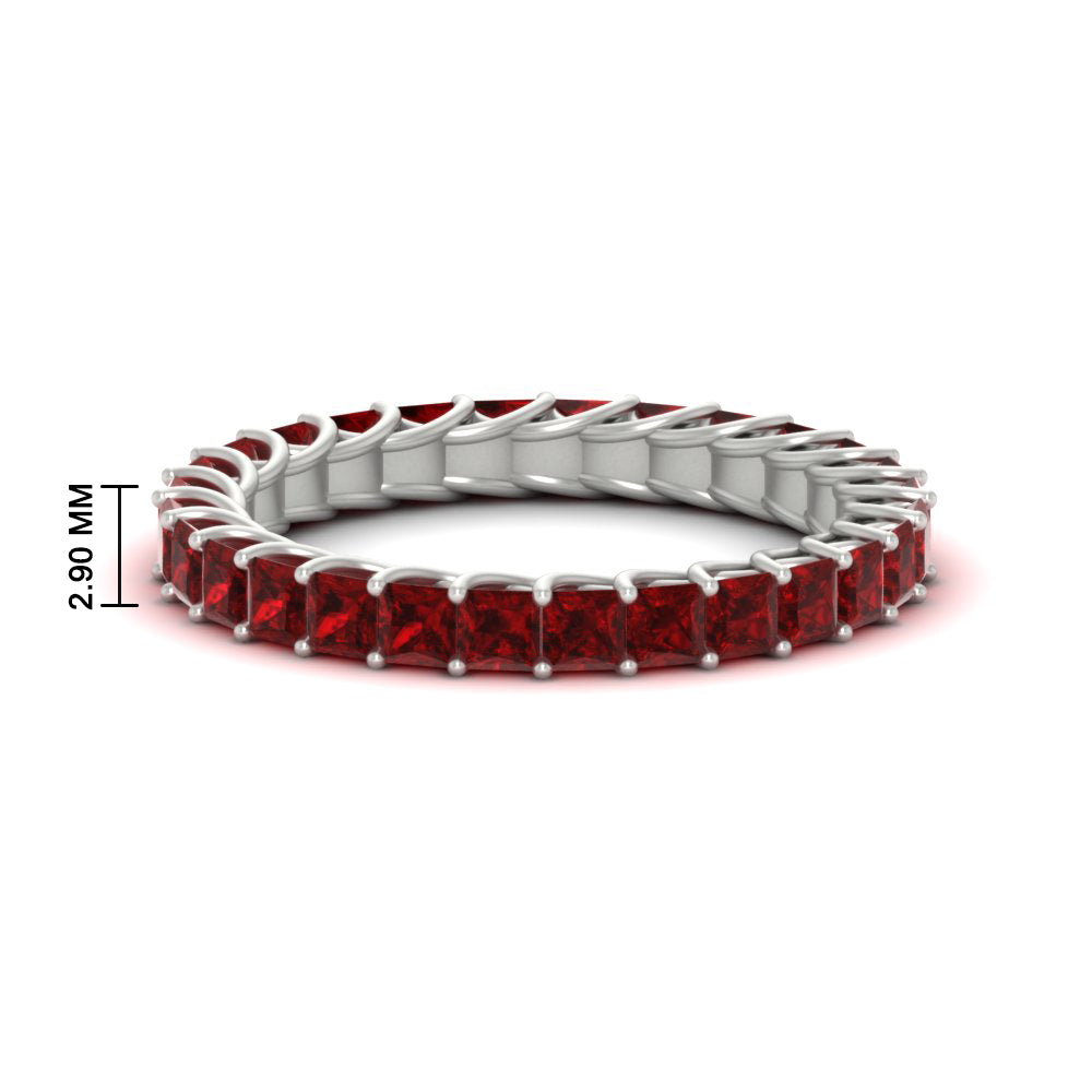 Ladies 2 Carat Princess Cut Eternity Band