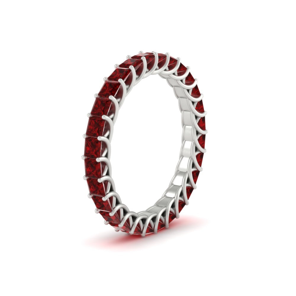 Ladies 2 Carat Princess Cut Eternity Band