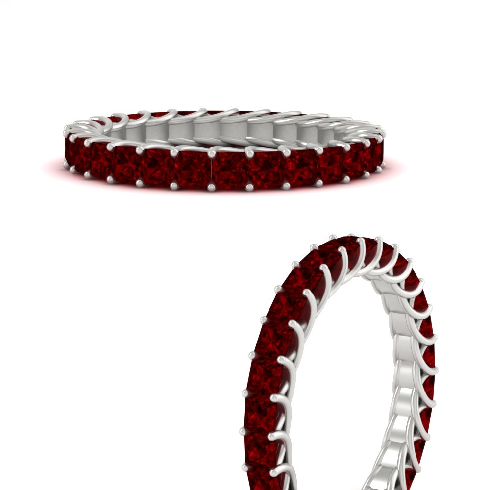 Ladies 2 Carat Princess Cut Eternity Band