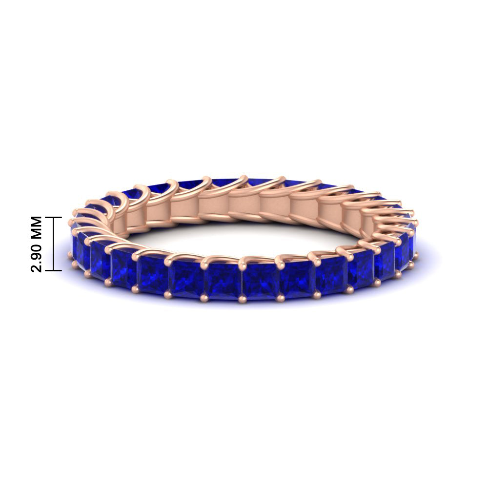 Ladies 2 Carat Princess Cut Eternity Band