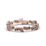 Load image into Gallery viewer, leaf-and-curl-black-diamond-enamel-band-in-rose-gold-FDEWB8349BGBLACK-NL-RG
