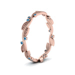 Load image into Gallery viewer, leaf-and-curl-blue-topaz-enamel-band-in-rose-gold-FDEWB8349BGICBLTO-NL-RG

