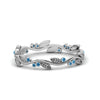Load image into Gallery viewer, leaf-and-curl-blue-topaz-enamel-band-in-white-gold-FDEWB8349BGICBLTO-NL-WG