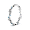 Load image into Gallery viewer, leaf-and-curl-blue-topaz-enamel-band-in-white-gold-FDEWB8349BGICBLTO-NL-WG