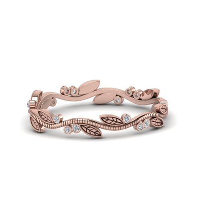 Leaf And Curl Diamond Enamel Band