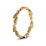 Load image into Gallery viewer, leaf-and-curl-diamond-enamel-band-in-yellow-gold-FDEWB8349B-NL-YG
