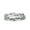 Load image into Gallery viewer, leaf-and-curl-emerald-enamel-band-in-white-gold-FDEWB8349BGEMGR-NL-WG