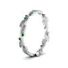 Load image into Gallery viewer, leaf-and-curl-emerald-enamel-band-in-white-gold-FDEWB8349BGEMGR-NL-WG