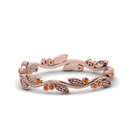 Load image into Gallery viewer, leaf-and-curl-orange-sapphire-enamel-band-in-rose-gold-FDEWB8349BGSAOR-NL-RG

